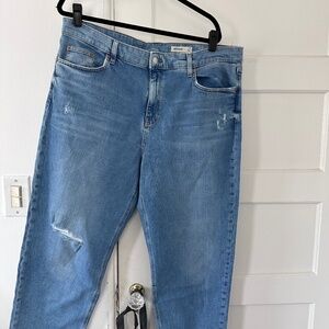 M&S light blue distressed boyfriend jeans — relaxed fit, casual staple.